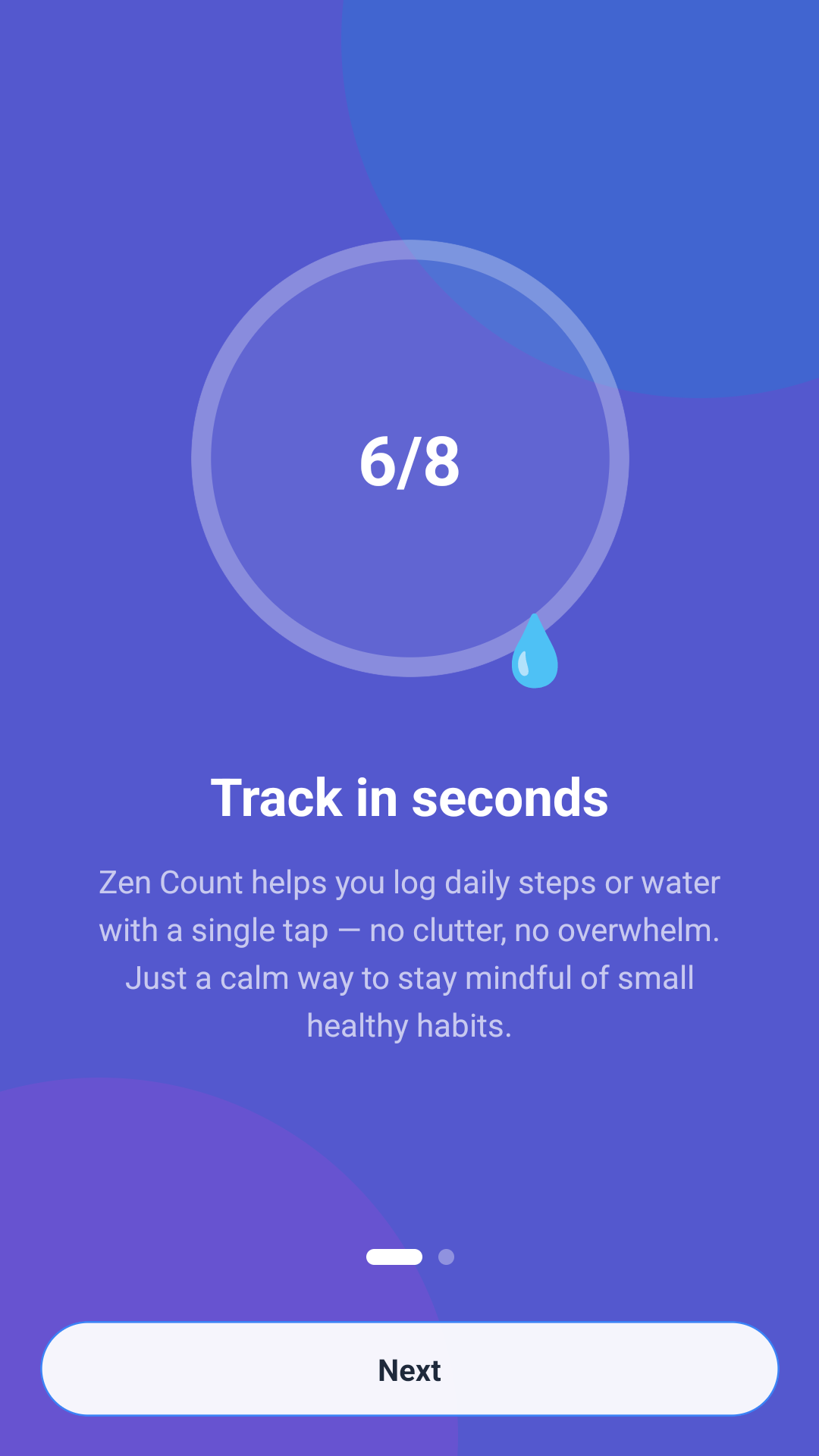 Zen Count onboarding screen